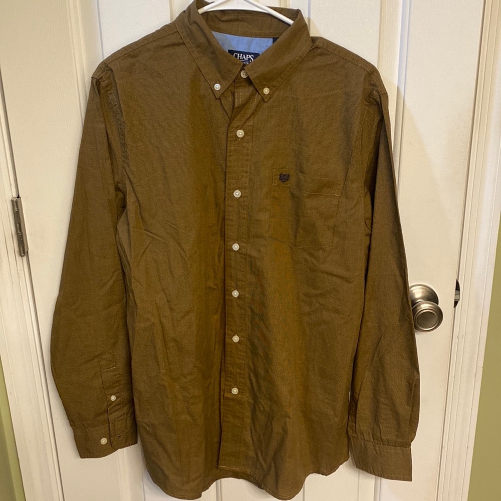 Chaps NWOT Men’s Button-Up Long sleeve Shirt Medium Brown